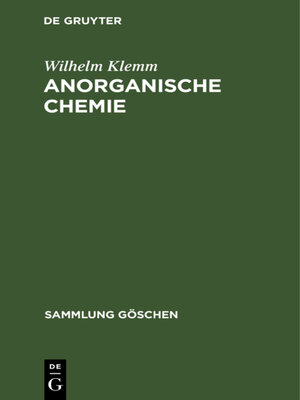 cover image of Anorganische Chemie